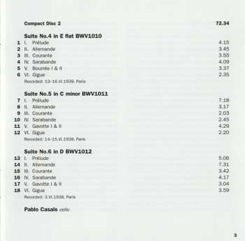2CD Johann Sebastian Bach: Six Suites For Solo Cello 423396