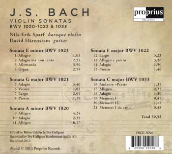 CD Johann Sebastian Bach: Violin Sonatas BWV 1020-1023 & 1033 307717