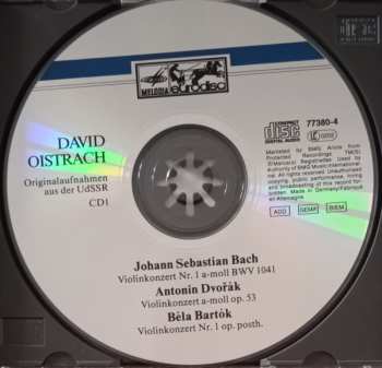 CD Johann Sebastian Bach: Violinkonzert Nr.1 A-moll BWV 1041 / Violinkonzert A-Moll op.53 / Violinkonzert Nr.1 op.posth. 452183