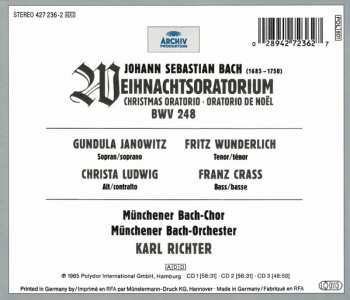 3CD Johann Sebastian Bach: Weihnachtsoratorium = Christmas Oratorio = Oratorio De Noël 420013