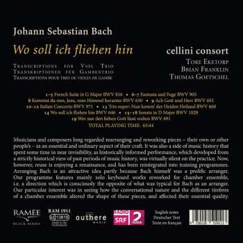 CD Johann Sebastian Bach: Wo Soll Ich Fliehen Hin - Transcriptions For Viol Trio 191775