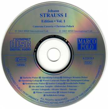 CD Johann Strauss Sr.: Johann Strauss I Edition • Vol. 1 339826