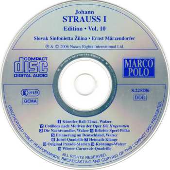 CD Johann Strauss Sr.: Johann Strauss I:  Edition • Vol. 10 461446