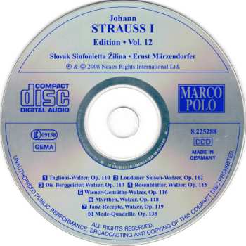 CD Johann Strauss Sr.: Johann Strauss I:  Edition • Vol. 12 533187