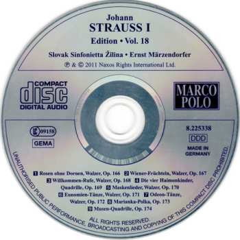 CD Johann Strauss Sr.: Johann Strauss I Edition • Vol. 18 462751
