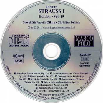 CD Johann Strauss Sr.: Johann Strauss I:  Edition • Vol. 19 408076