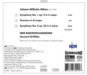 SACD Johann Wilhelm Wilms: Symphonies 1 & 4 • Overture In D 148031
