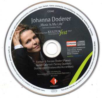 CD Johanna Doderer: Music Is My Life (Selected Chamber Music) / Mein Leben Ist Die Musik (Ausgewählte Kammermusik) 460678