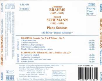 CD Johannes Brahms: Brahms Piano Sonata No. 3 In F Minor, Op. 5  Schumann Piano Sonata No. 2 In G Minor, Op. 22 323188