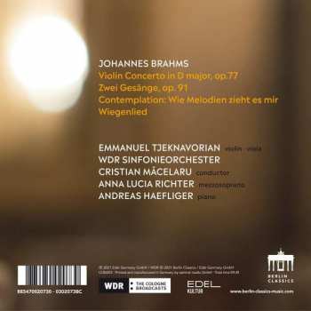 CD Johannes Brahms: Brahms: Violin Concertos & Songs 438591