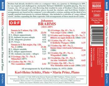 CD Johannes Brahms: Clarinet Sonatas Arr. Flute And Piano 121441