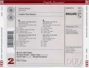 2CD Johannes Brahms: Complete Piano Quartets, Piano Trio In A, Op. Posth. 44969