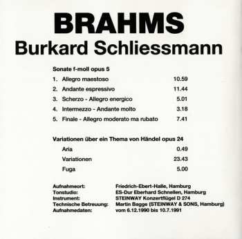 CD Johannes Brahms: Der junge Brahms (Klavierwerk) 353126