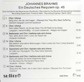 CD Johannes Brahms: Ein Deutsches Requiem 190709