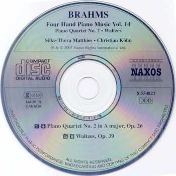 CD Johannes Brahms: Four Hand Piano Music Vol. 14 157372