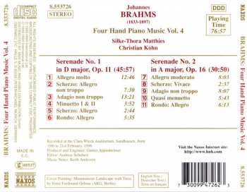 CD Johannes Brahms: Four Hand Piano Music Vol. 4 - Serenades Nos. 1 and 2 437440
