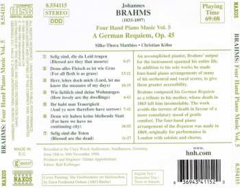 CD Johannes Brahms: Four Hand Piano Music Vol. 5 — A German Requiem, Op. 45 333991