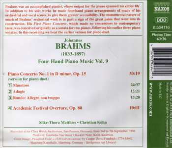 CD Johannes Brahms: Four Hand Piano Music Vol. 9 - Piano Concerto No. 1 · Academic Festival Overture 323055