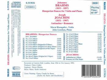 CD Johannes Brahms: Hungarian Dances For Violin And Piano 303047