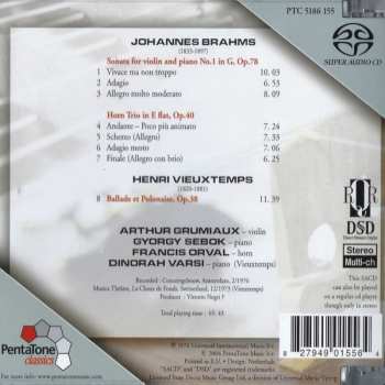 SACD Johannes Brahms: Johannes Brahms - Sonata for Violin and Piano / Horn Trio & Henri Vieuxtemps - Ballade et Polonaise 276760