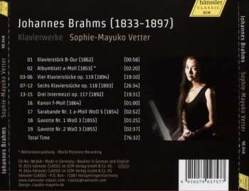 CD Johannes Brahms: Klavierwerke Op. 117 118 119 & Seltene Klavierstücke 254432
