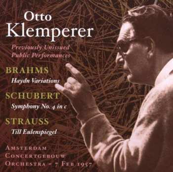 Album Johannes Brahms: Otto Klemperer - Previously Unissued Public Performance