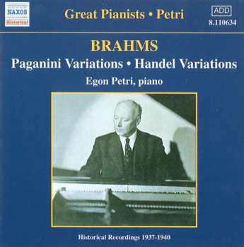 Album Johannes Brahms: Paganini Variations • Handel Variations