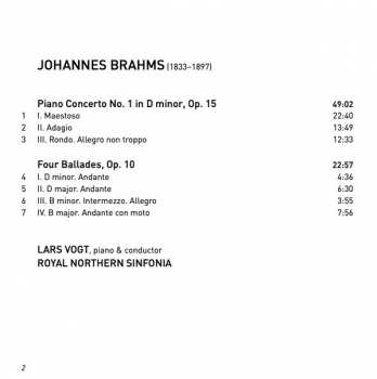 CD Johannes Brahms: Piano Concerto No. 1 / Four Ballades 331354