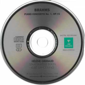 CD Johannes Brahms: Piano Concerto No. 1 Op. 15 431698