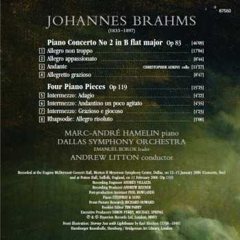 CD Johannes Brahms: Piano Concerto No. 2 Op 83 Four Piano Pieces Op 119 191623