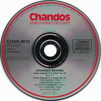 2CD Johannes Brahms: Piano Quartets Op. 25 In G Minor, Op. 26 In A, Op. 60 In C Minor 290675