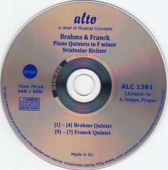 CD Johannes Brahms: Piano Quintets (Legendary Performances) 328804
