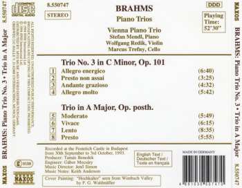 CD Johannes Brahms: Piano Trios. No. 3, Op. 101 - Trio In A Major 329666