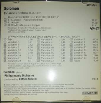 CD Johannes Brahms: Solomon Plays Brahms / Piano Concerto No.1 - Handel Variations 446719