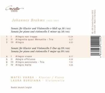 CD Johannes Brahms: Sonatas For Piano And Violoncello Op. 38 And Op. 99 326961