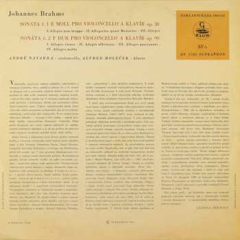 LP Johannes Brahms: Sonáty Pro Violoncello A Klavír Č. 1 E Moll, Op. 38 A Č. 2 F Dur, Op. 99 (BÍLÝ ŠTÍTEK) 140500