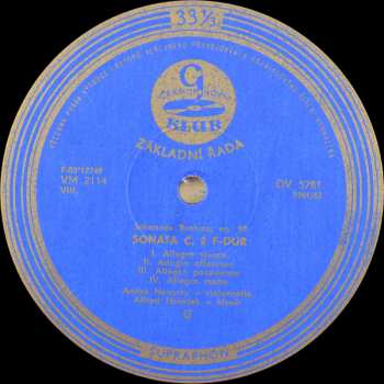 LP Johannes Brahms: Sonáty Pro Violoncello A Klavír Č. 1 E Moll, Op. 38 A Č. 2 F Dur, Op. 99 (BÍLÝ ŠTÍTEK) 140500