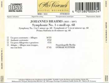 CD Johannes Brahms: Symphonie N°. 1 / Sinfonie Nr. 1 C-Moll Op.68 424728