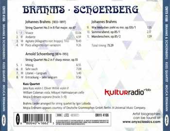 CD Johannes Brahms: String Quartet No.3 Op.67 • Lieder / String Quartet No.2 Op.10 343329