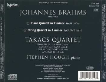 CD Johannes Brahms: String Quartet Op. 51 No. 2 • Piano Quintet Op. 34 354895