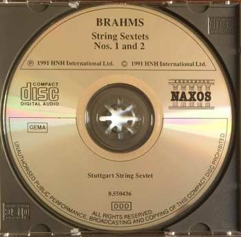 CD Johannes Brahms: String Sextets Nos. 1 And 2 259344