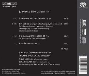 SACD Johannes Brahms: Symphony No. 3, Alto Rhapsody, 6 Schubert Songs 148075