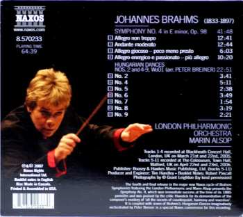 CD Johannes Brahms: Symphony No. 4 / Hungarian Dances Nos. 2 And 4-9  334149