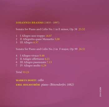 CD Johannes Brahms: The Cello Sonatas 441760
