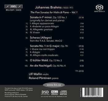 SACD Johannes Brahms: The Five Sonatas For Violin & Piano, Vol.1 465043