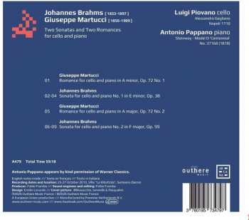CD Johannes Brahms: Two Sonatas And Two Romances For Cello And Piano 321267