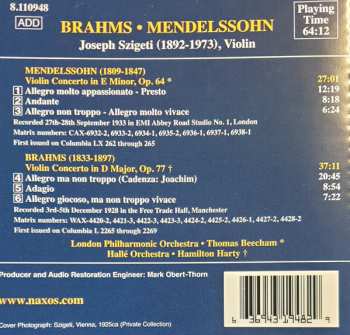 CD Johannes Brahms: Violin Concertos 122786