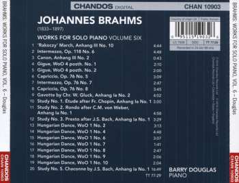 CD Johannes Brahms: Works For Solo Piano Volume Six 340720