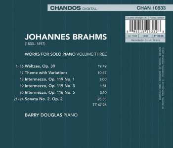 CD Johannes Brahms: Works For Solo Piano, Volume Three 301387