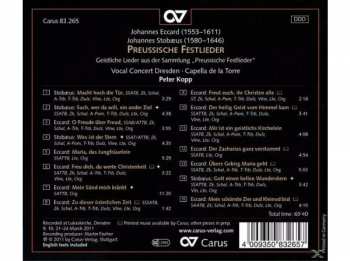 CD Johannes Eccard: Preussische Festlieder - Sacred Songs 185628